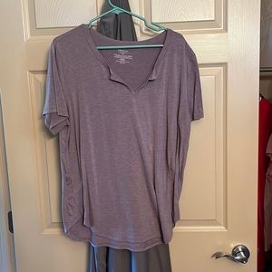 Open v neck 2xl purple shirt
